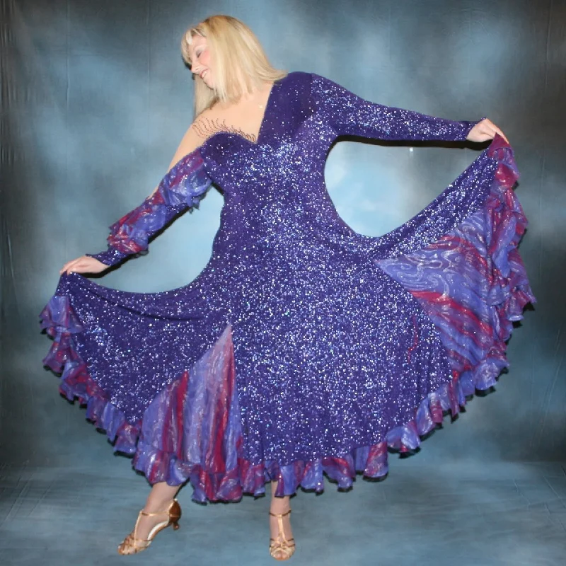 Purple Plus Size Ballroom Dress with Lots of Flounces-Marisa Summer Plus Dress