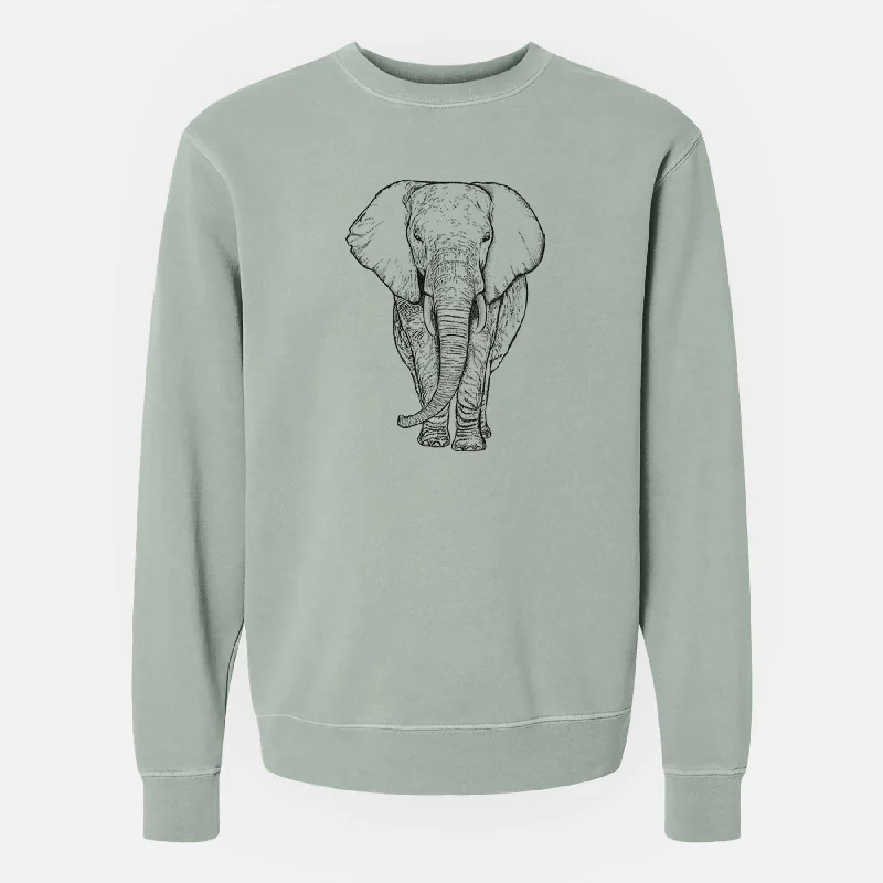 Loxodonta africana - African Elephant - Unisex Pigment Dyed Crew Sweatshirt Women’s Pullover Hoodie