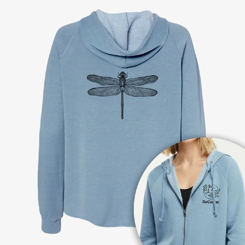 Anax Junius - Green Darner Dragonfly - Women's Cali Wave Zip-Up Sweatshirt Soft Cotton Hoodie