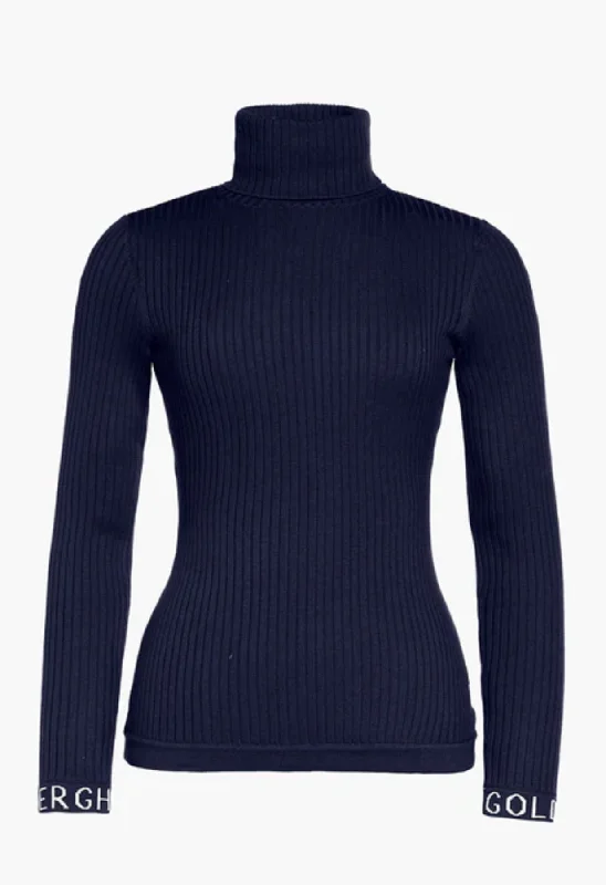 Goldbergh Mira Polo Neck Jumper in French Blue All-season Hoodie Sweatshirt