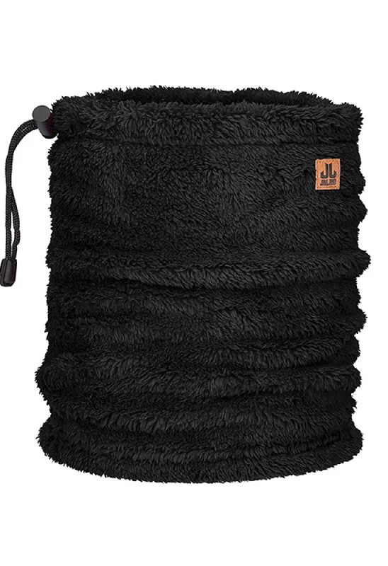 JJ Teddy Fleece Scarf in Black Cotton Hoodie Sweatshirt
