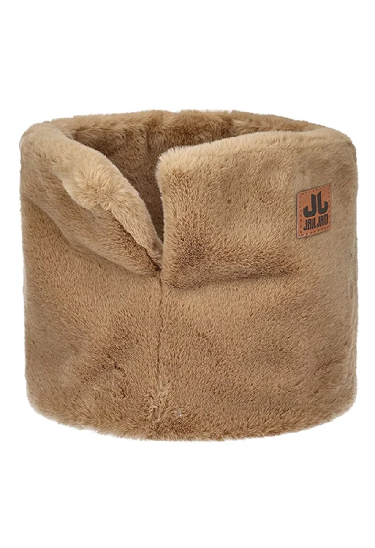 JJ Harbour Faux Fur Loop Scarf in Beige Stylish Hoodies Collection