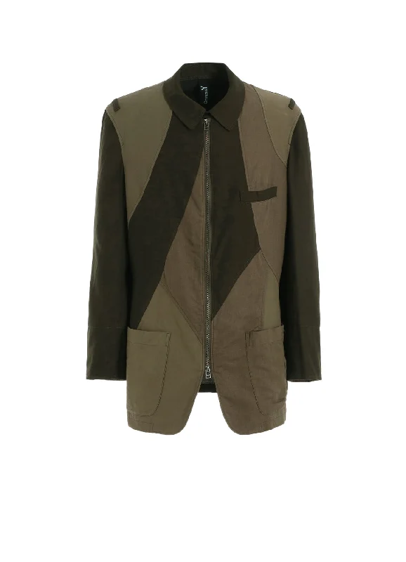 CUBISM PATCHWORK  PRODUCT DYED SWITCHING ZIP JACKET