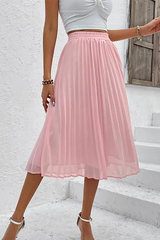 WOMEN CHIFFON PLEATED CUTE SKIRT