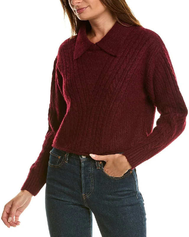 525 America Alecia Mixed Cable Pullover Edgy sweaters