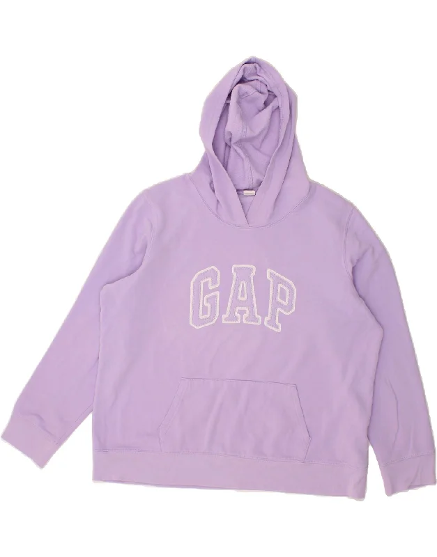 GAP Womens Graphic Hoodie Jumper UK 18 XL Purple Cotton Silk-blend sweaters