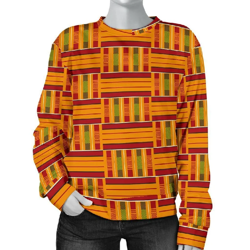 Kente African Print Pattern Women's Sweatshirt Best sweaters for winter