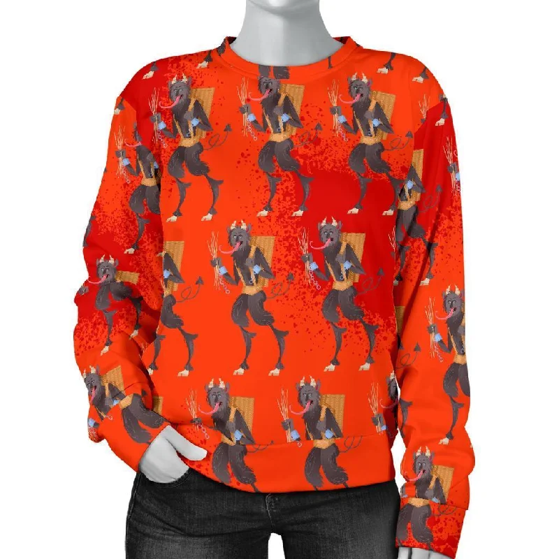 Krampus Pattern Print Women's Sweatshirt H&M sweaters