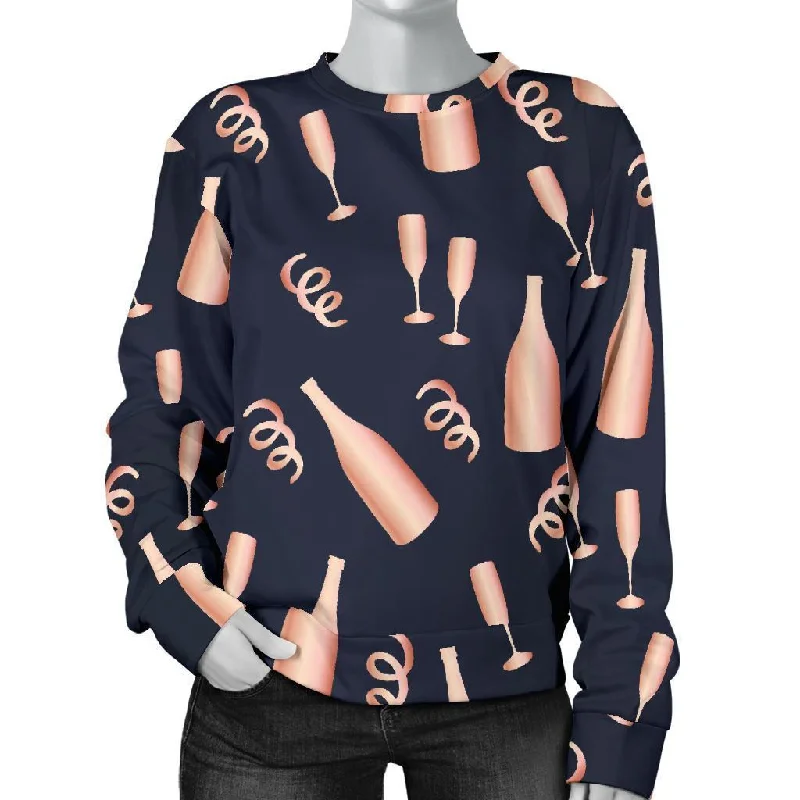 Pattern Print Champagne Women's Sweatshirt Christmas sweaters