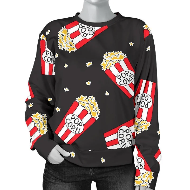 Popcorn Print Pattern Women's Sweatshirt Sporty sweaters