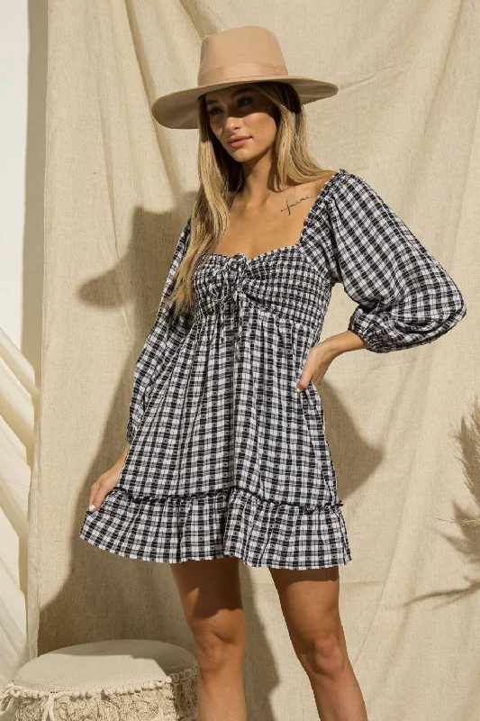 Emma Plaid Mini Dress Prom mini dresses