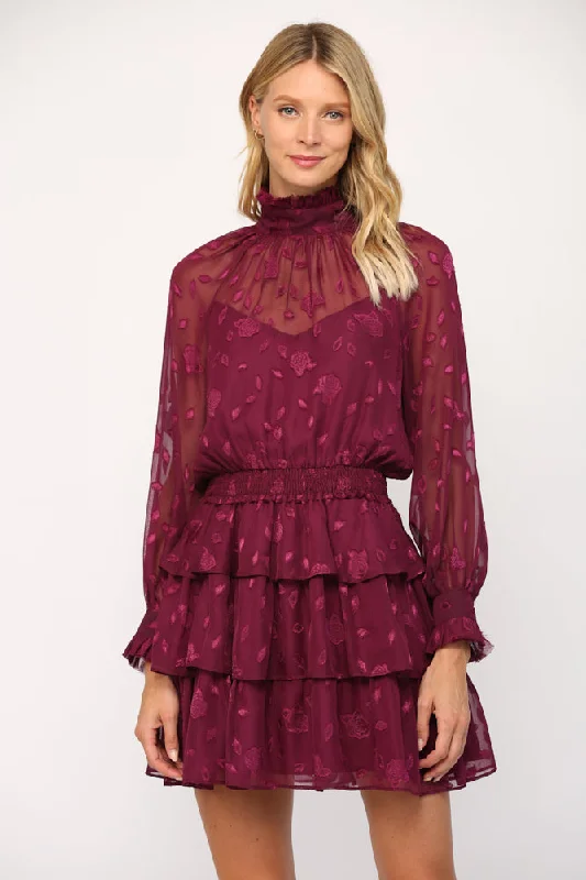 Floral Sheer Ruffle Mini  Dress Best mini dresses for hourglass body shape