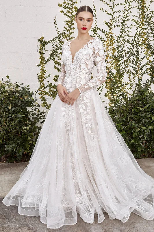 **Yvaine Gowns: Ethereal Floral Wedding Dress for the Romantic Bride** Off-shoulder Bridal Gown