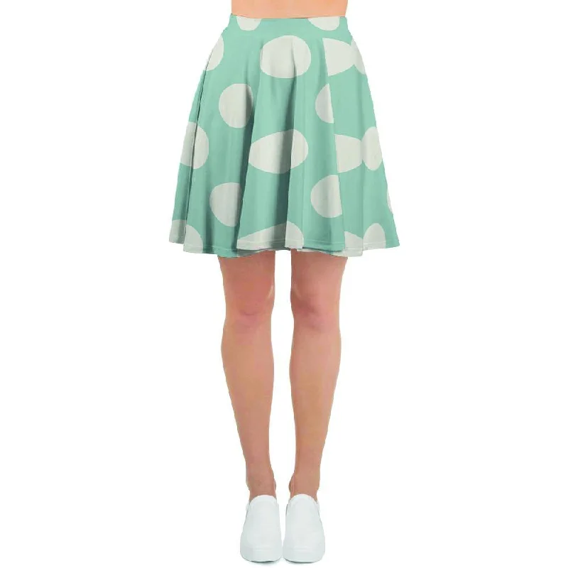 Aqua Polka Dot Women's Skirt Office unclassified skirts