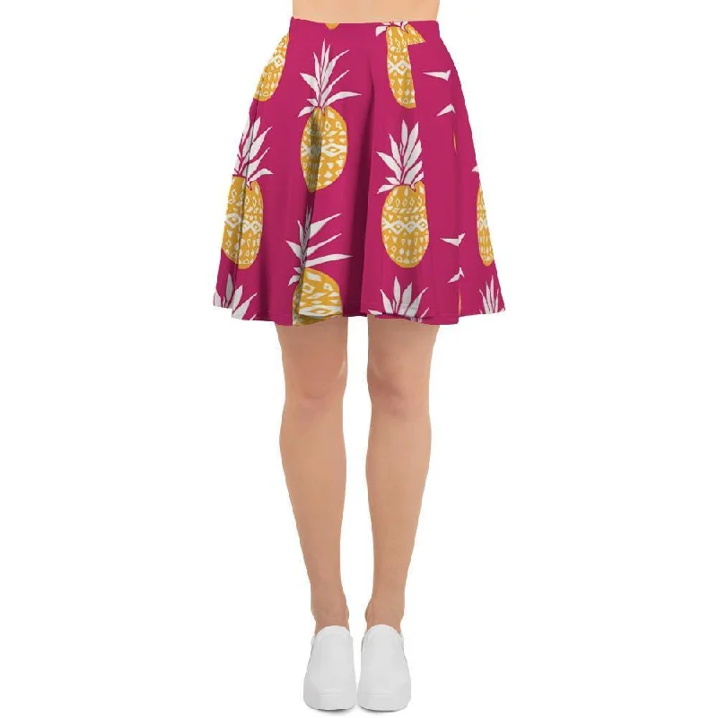 Aztec Hawaiian Pineapple Print Women's Skirt Beaded unclassified skirts