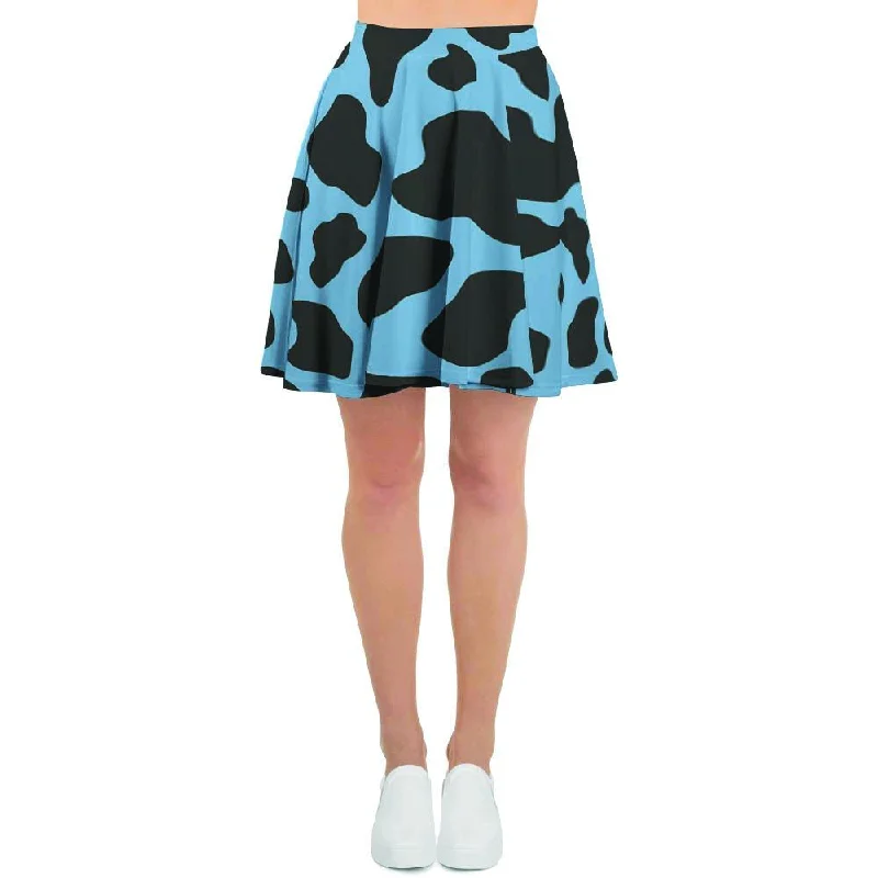 Black And Blue Cow Print Women's Skirt Luxury unclassified skirts