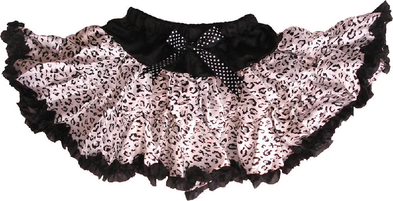 Black Cheetah Satin Tutu With Black Trim Knitted unclassified skirts