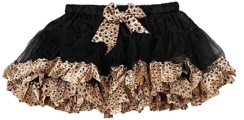 Black Tutu With Cheetah Trim Travel unclassified skirts