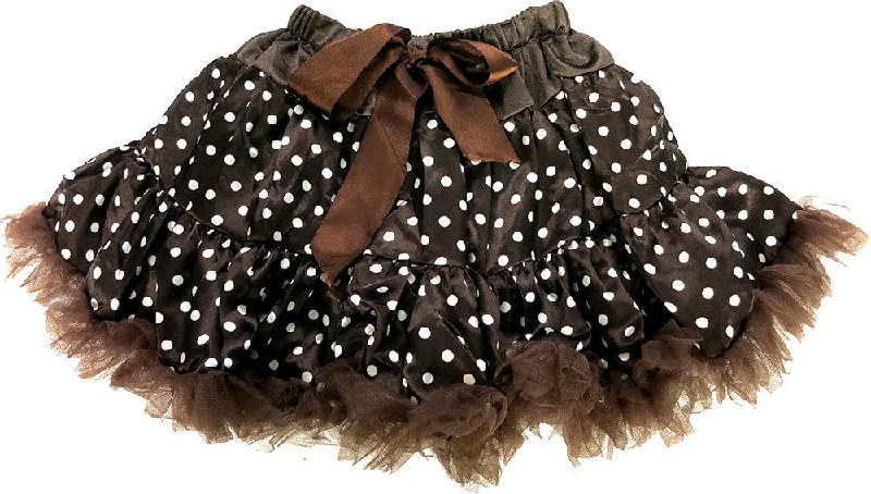 Brown Polka-Dot Satin Tutu Discounted unclassified skirts