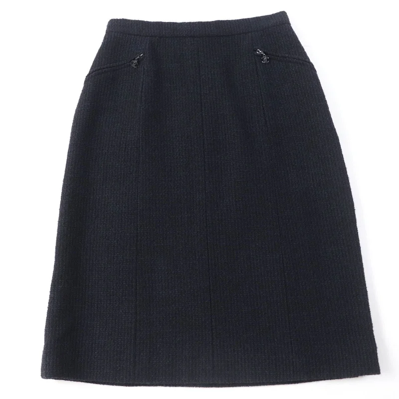 Chanel Tweed Tight Skirt Dark Navy Bright color unclassified skirts