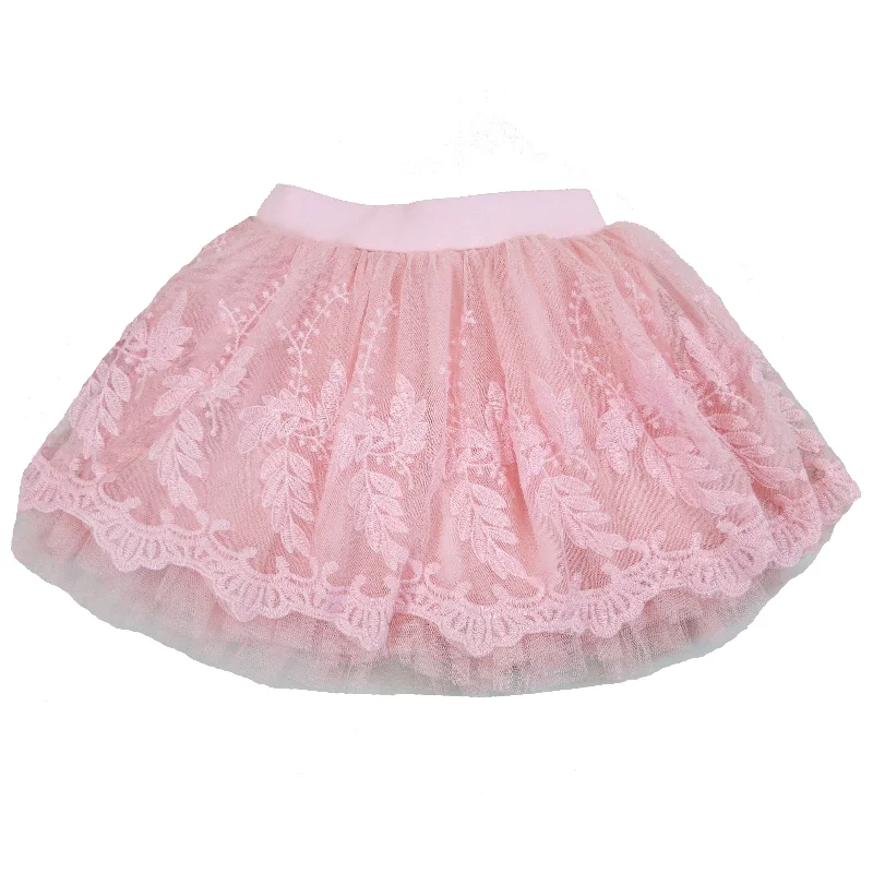 Coral Pink Lace Tutu Skirt Cotton Underneath Low-rise unclassified skirts