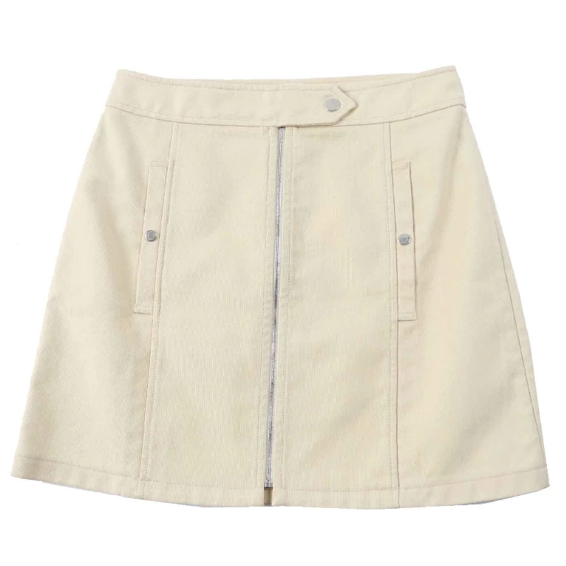 Hermes Cotton Polyurethane Trapezoid Skirt Beige Satin unclassified skirts