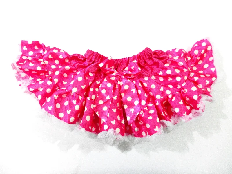 Hot Pink/White Dot Satin Tutu With White Trim Earthy tone unclassified skirts