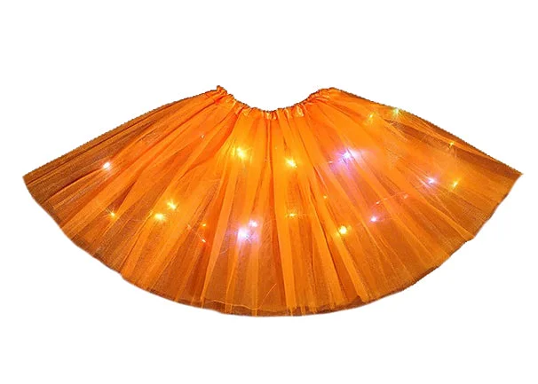 Orange LED Light Up Tutu Leather unclassified skirts