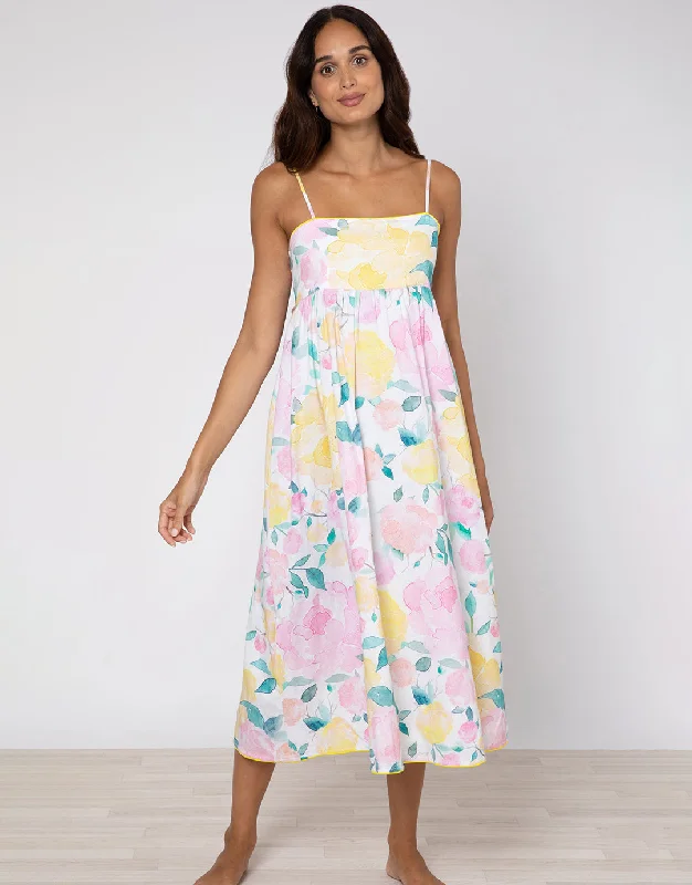 Peony Tie Back Midi Dress - Lemon ASOS midi dresses