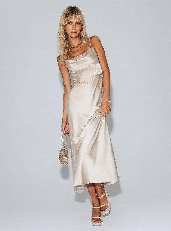 Perrie Midi Dress Cream Party midi dresses