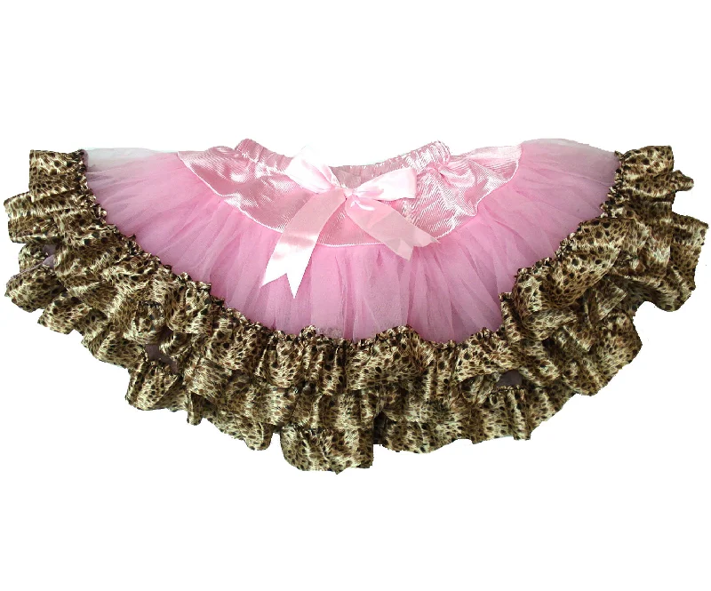 Pink Tutu With Cheetah Trim Pastel unclassified skirts