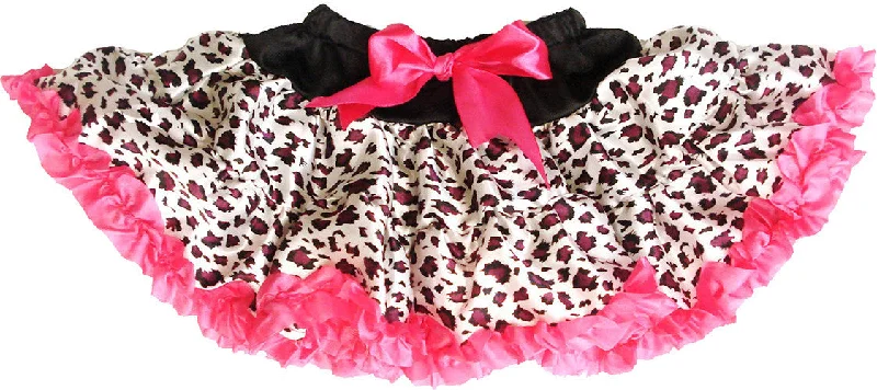 Purple Cheetah Satin Tutu With Hot Pink Trim Long unclassified skirts