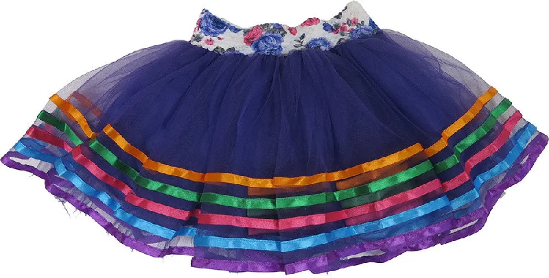 Rainbow Striped Ribbon Trim Purple Tutu Skirt Affordable unclassified skirts