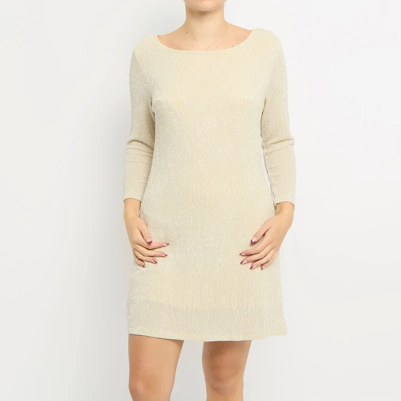 Scoop Neck Sparkly Lined Midi Dress - UK 12 Office midi dresses