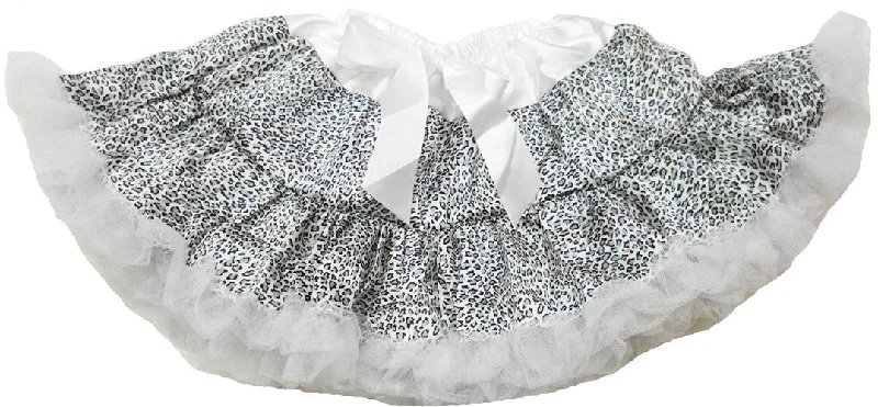 White Cheetah Satin Tutu Bold pattern unclassified skirts