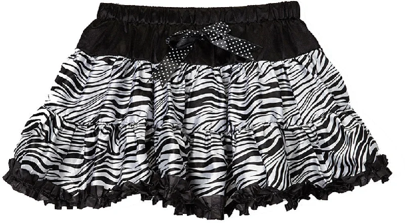 Zebra Satin Tutu With Black Trim Elegant unclassified skirts