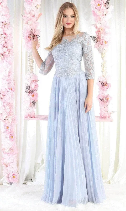 May Queen MQ1980 - Illusion Quarter Sleeve Formal Gown Women's party dresses