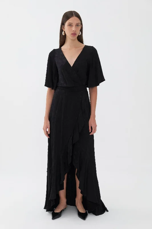 Black Asymmetric Flounce Dress Plus size unclassified dresses