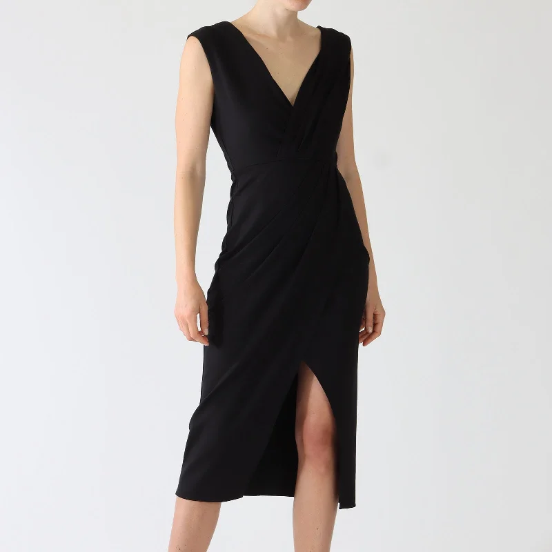 Black Hallie Wrap Dress Affordable unclassified dresses