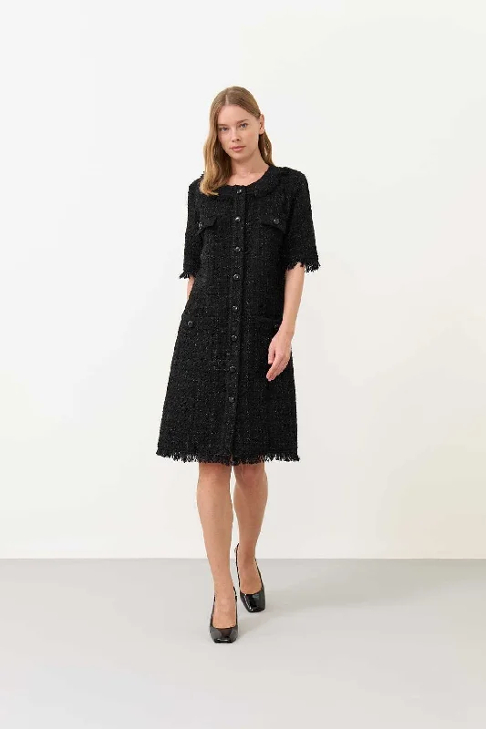 Button Front Dress Black Beach unclassified dresses