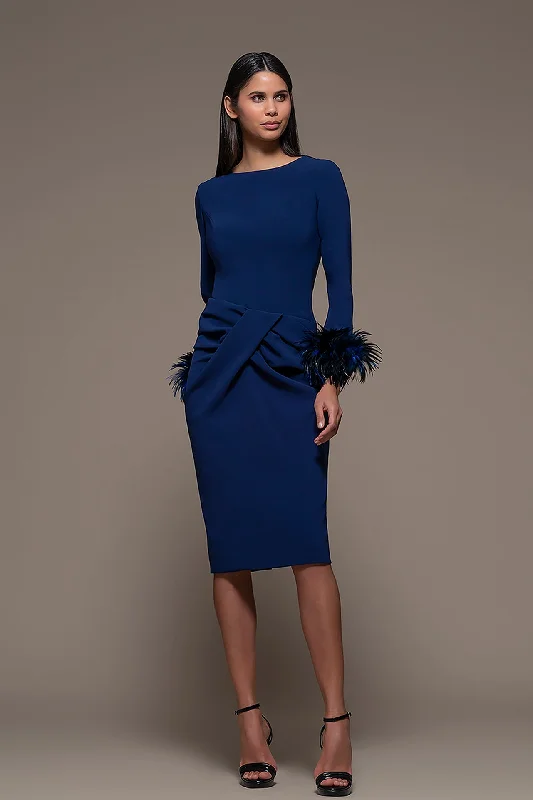 Cross Pleated Waistline Knee Length Dress High-end unclassified dresses