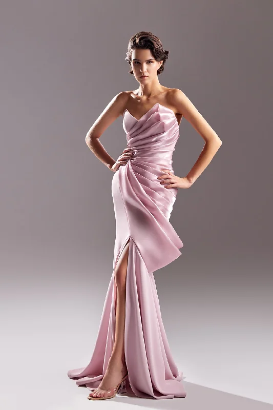 Draped and pleated bodice sleeveless dress Chic unclassified dresses