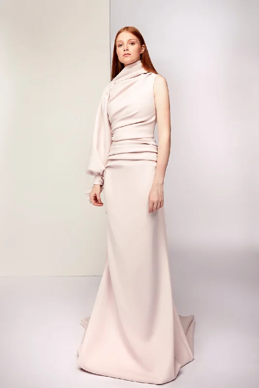 Draped bodice one sleeve dress Gothic unclassified dresses