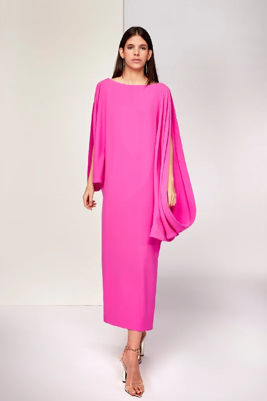 Jewel neckline tea length dress Graduation unclassified dresses