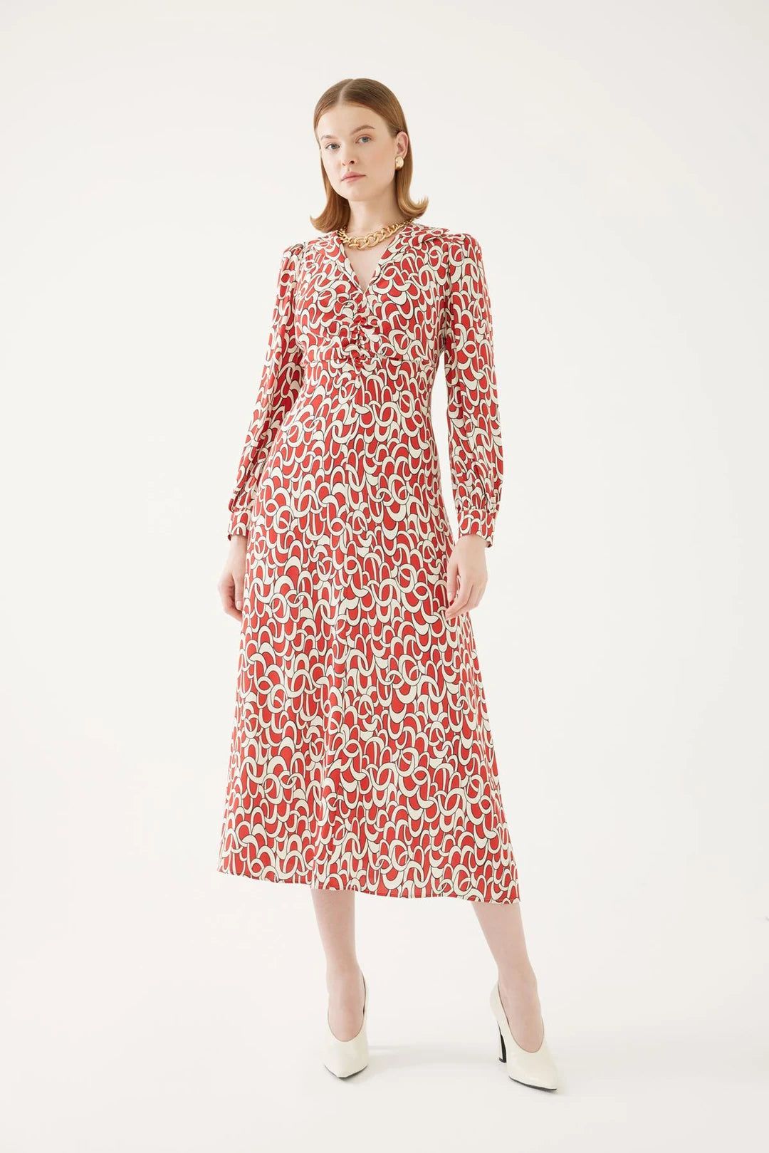 Multicolor Ornamented Dress with Ruffle Detail Beaded unclassified dresses