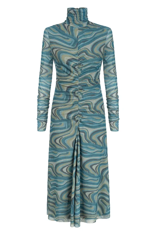 Multicolor Tempus Tie Dye Turtleneck Dress Club unclassified dresses