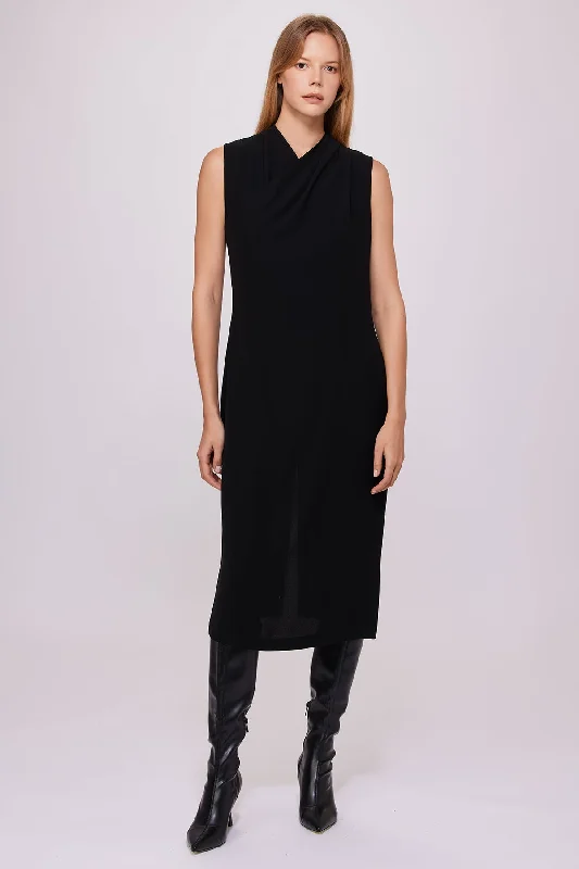 Wrap Sleeveless Dress Black Popular unclassified dresses