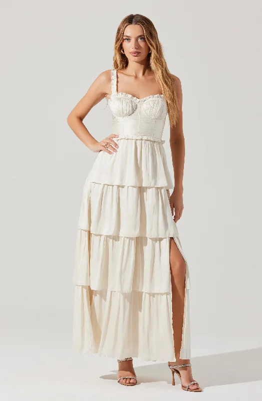 Tempany Tiered Bustier Maxi Dress Soft Maxi Dress