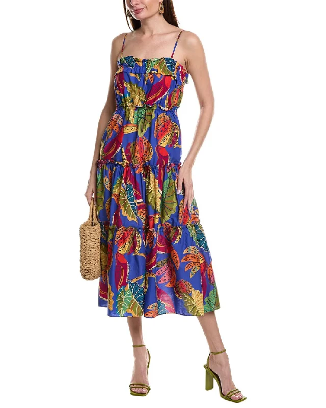 FARM Rio Beaks & Bananas Midi Dress A-line Midi Skirt