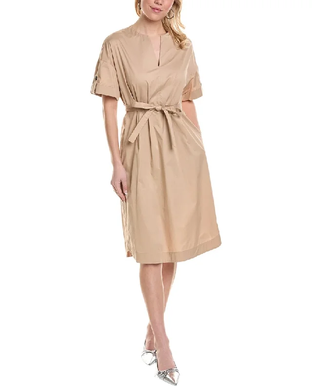 Peserico womens  Midi Dress, 46, Beige Vintage Midi Skirt